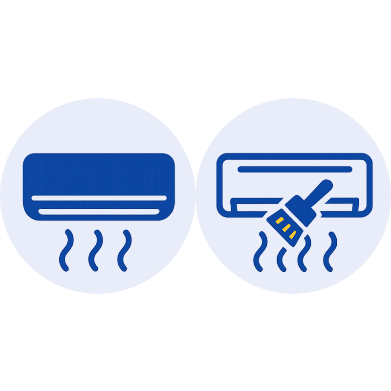 壁掛けエアコン+お掃除機能付きエアコン